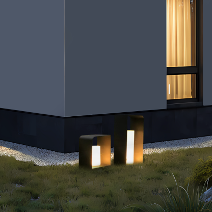 Modern Metal Rectangular Black Floor Lamp Outdoor