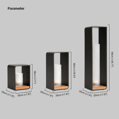 Modern Metal Rectangular Black Floor Lamp Outdoor