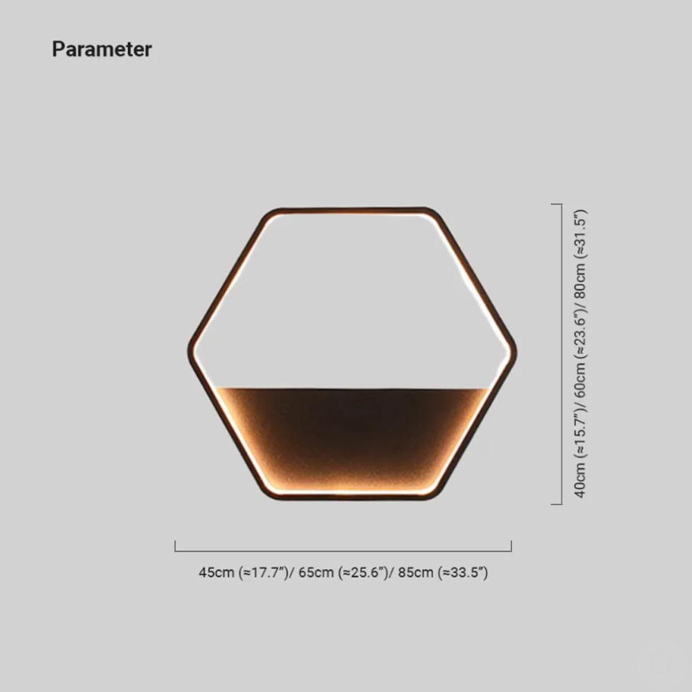 Decorative  Metal Hexagon Courtyard Outdoor Wall Lamp Black