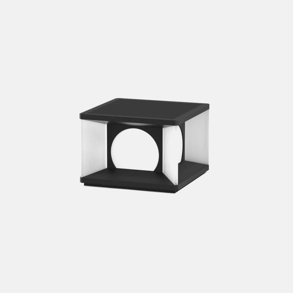 Modern Metal Rectangular Black Outdoor Post Light Courtyard
