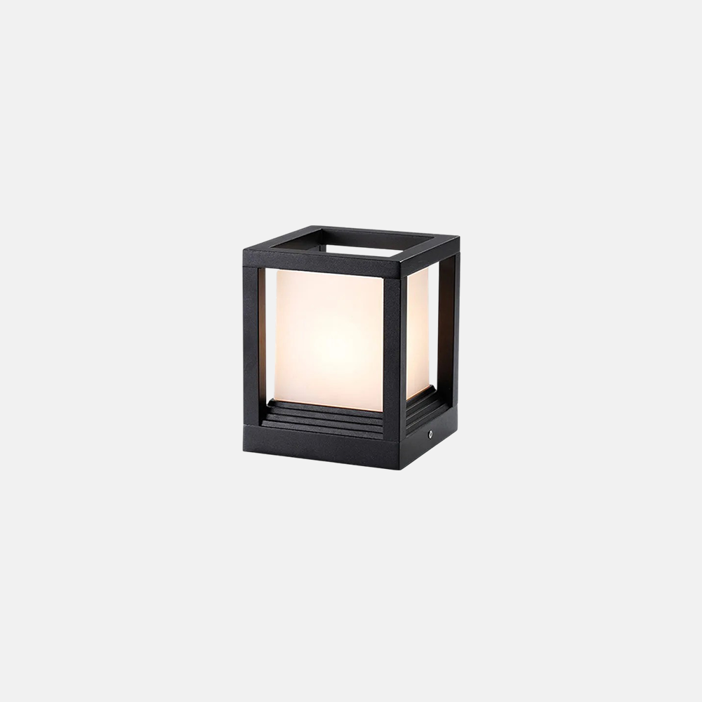 Modern Metal Square Black Outdoor Post Light Garden