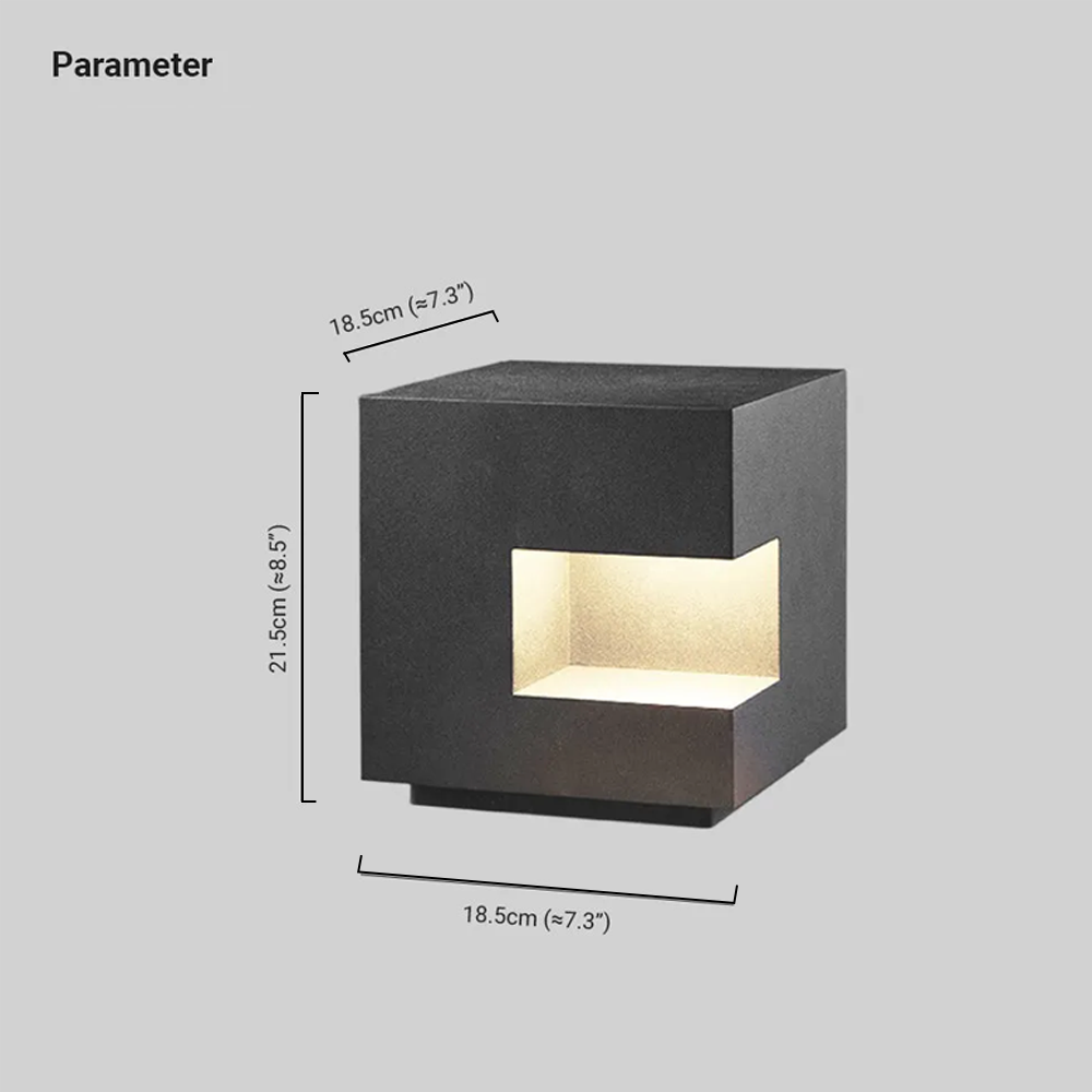 Modern Metal Square Grey Floor Lamp Outdoor