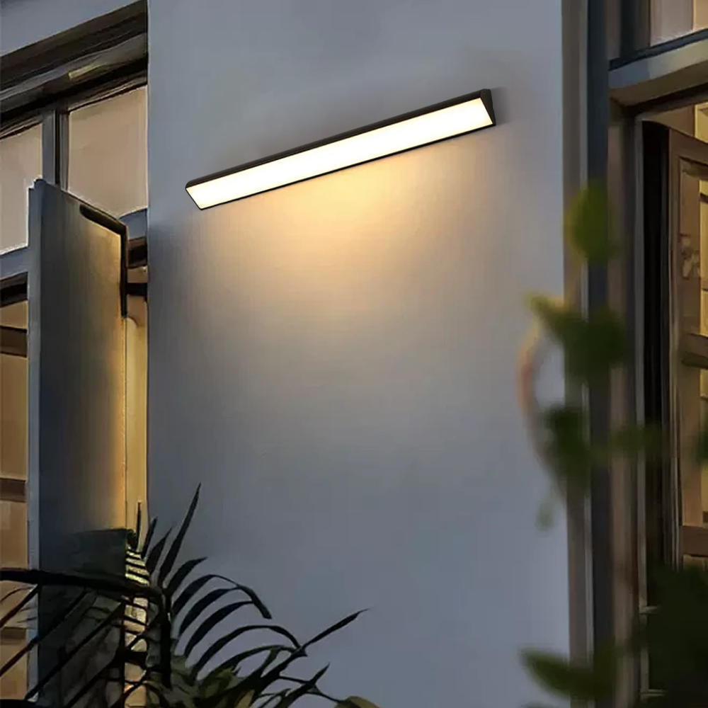Minimalist Metal Acrylic Triangles Black Outdoor Wall Light