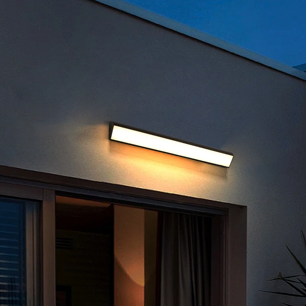 Minimalist Metal Acrylic Triangles Black Outdoor Wall Light