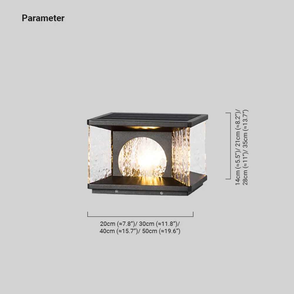 Art Deco Metal Square Gold Outdoor Lamp Garden