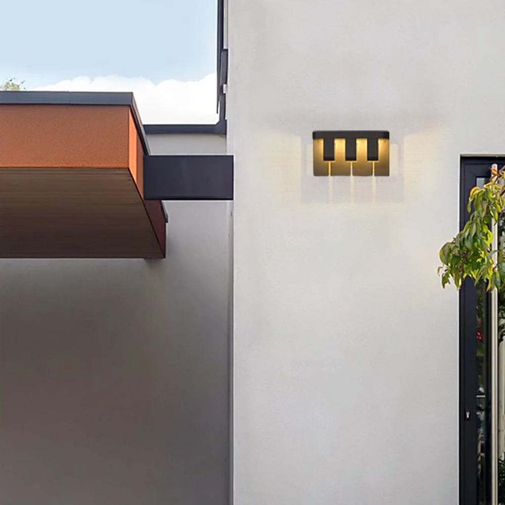 Industrial Metal Geometric Black Outdoor Wall Light Yard