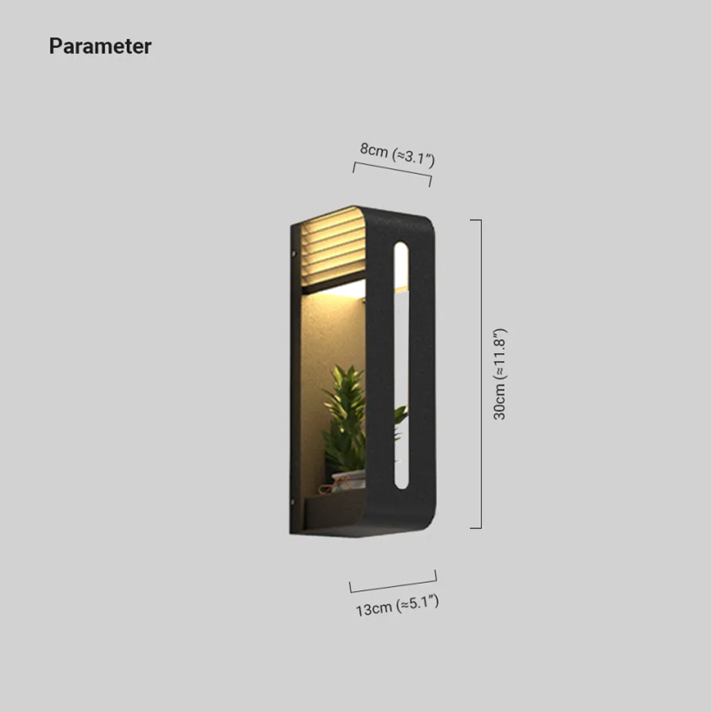 Modern Metal/Acrylic Rectangular Black Wall Lamp Outdoor