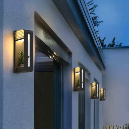 Modern Metal/Acrylic Rectangular Black Wall Lamp Outdoor