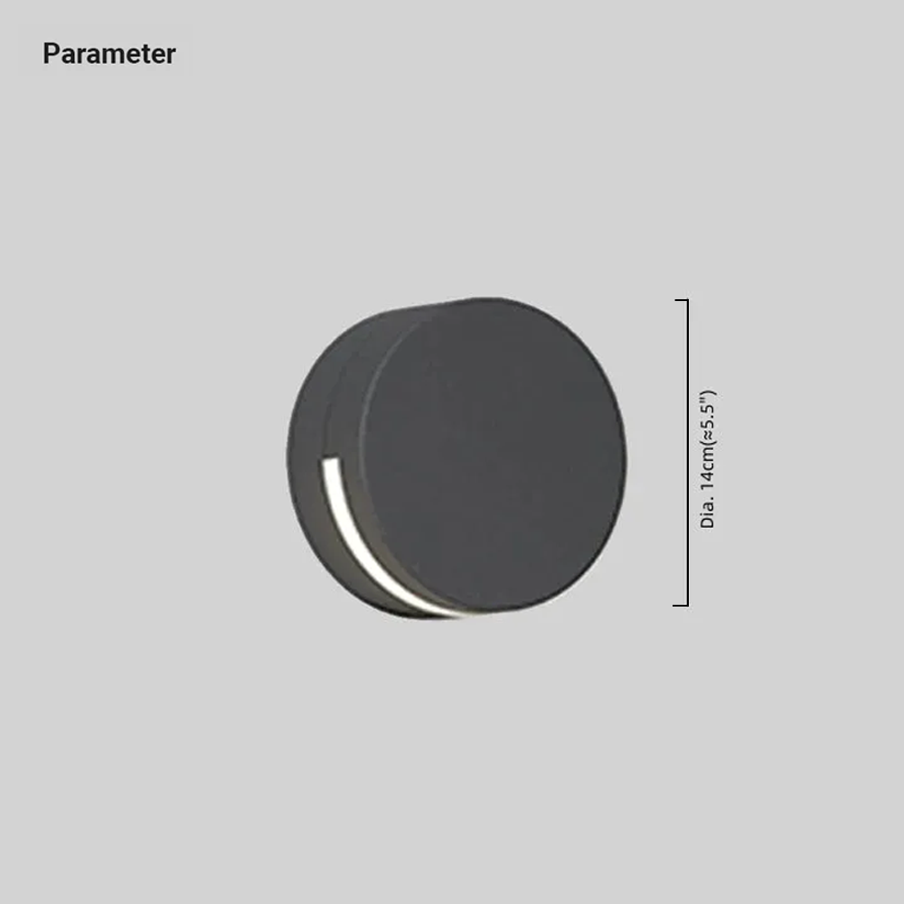 Modern Minimalist Metal Glass Round Waterproof Black Outdoor Wall Lamp