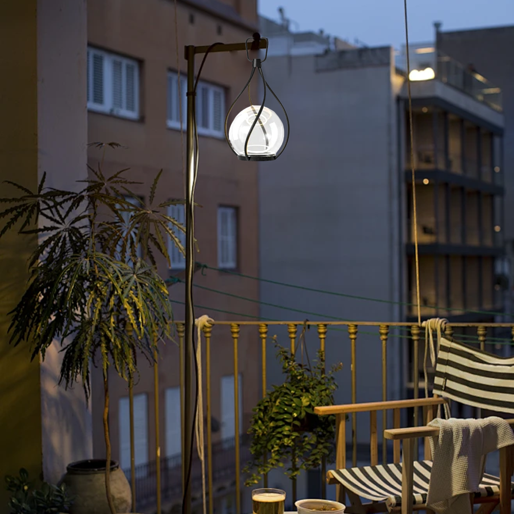 Designer Metal Acrylic Globular White Pendant Light Garden