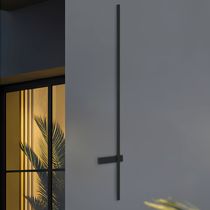 Modern Minimalist Metal Linear Black Wall Lamp Outdoor