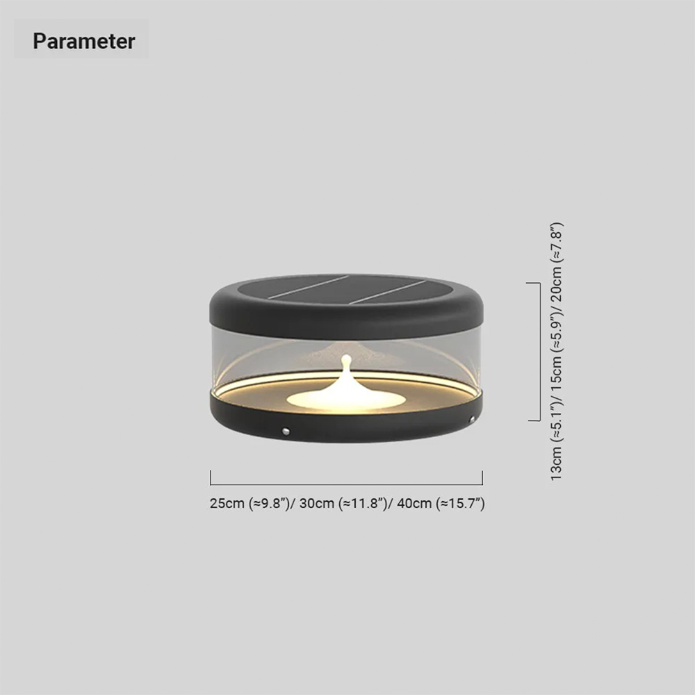 Modern Metal Cylindrical Black Outdoor Lamp Garden