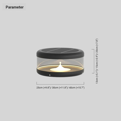 Modern Metal Cylindrical Black Outdoor Lamp Garden