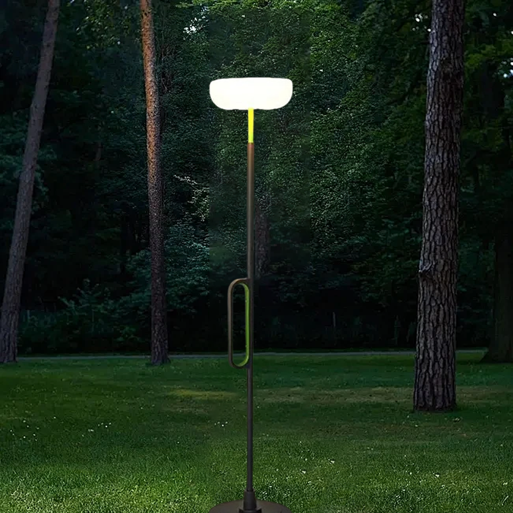 Modern Metal Acrylic Bowled White Floor Lamp Courtyard