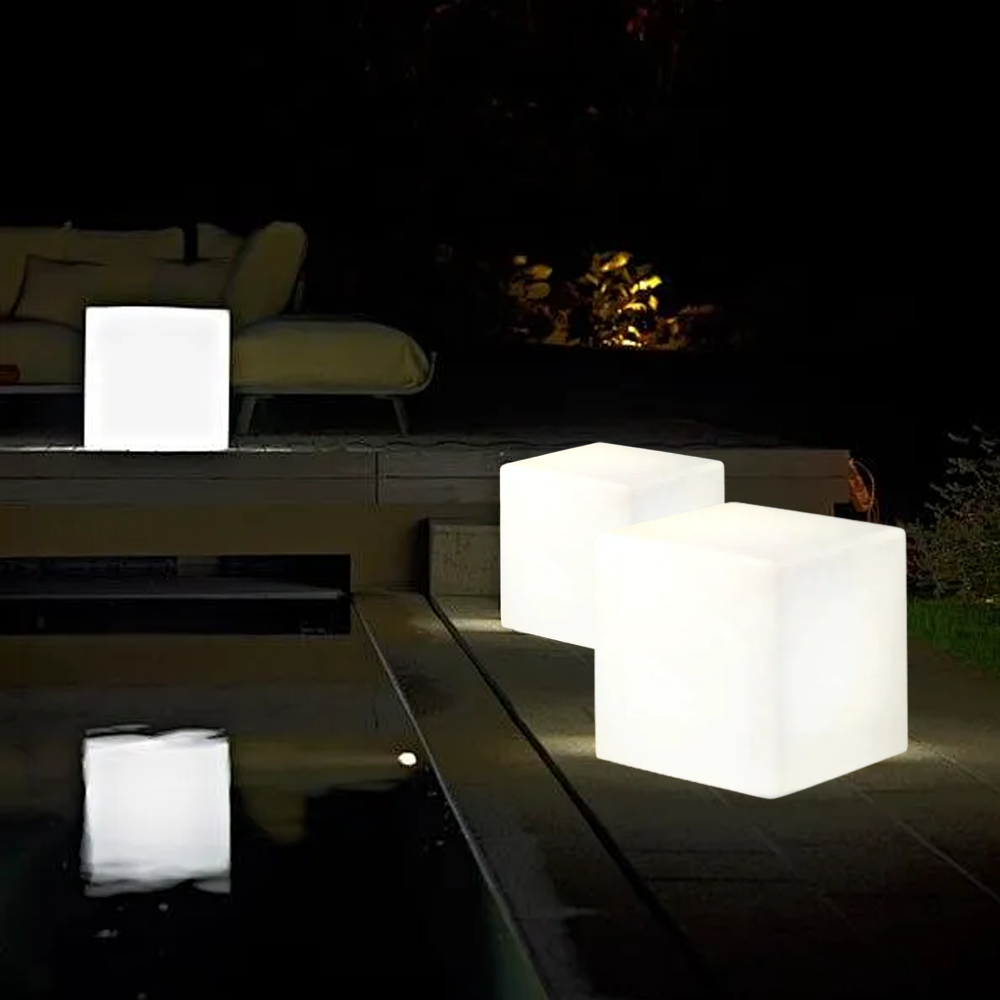 Modern Acrylic Geometric White Outdoor Ground Light