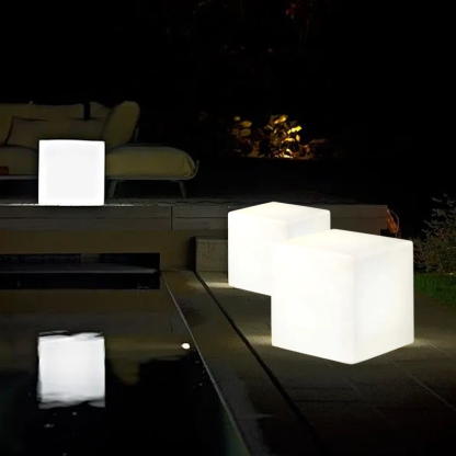 Modern Acrylic Geometric White Outdoor Ground Light