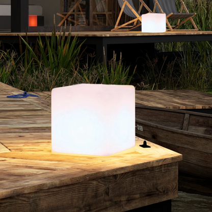 Modern Acrylic Geometric White Outdoor Ground Light