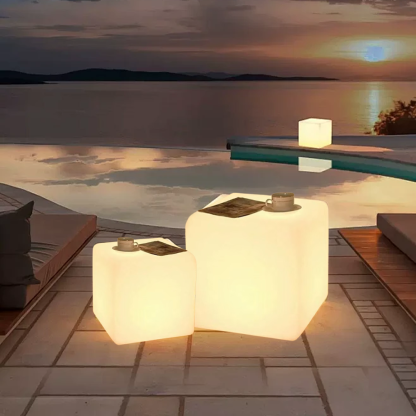 Modern Acrylic Geometric White Outdoor Ground Light