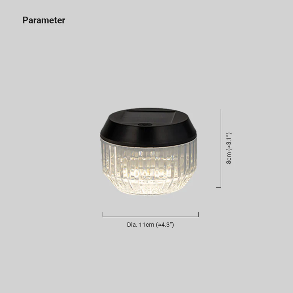 Modern Black Outdoor Solar Table Lamp Camping 2 Pcs