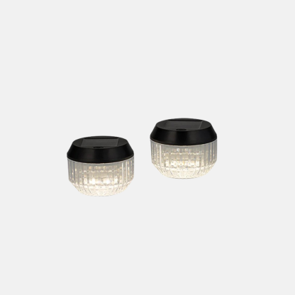 Modern Black Outdoor Solar Table Lamp Camping 2 Pcs