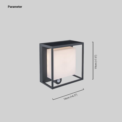 Modern Acrylic Rectangular Black Outdoor Wall Lamp