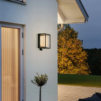 Modern Acrylic Rectangular Black Outdoor Wall Lamp
