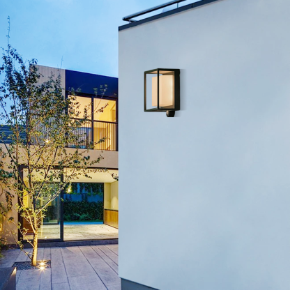 Modern Acrylic Rectangular Black Outdoor Wall Lamp