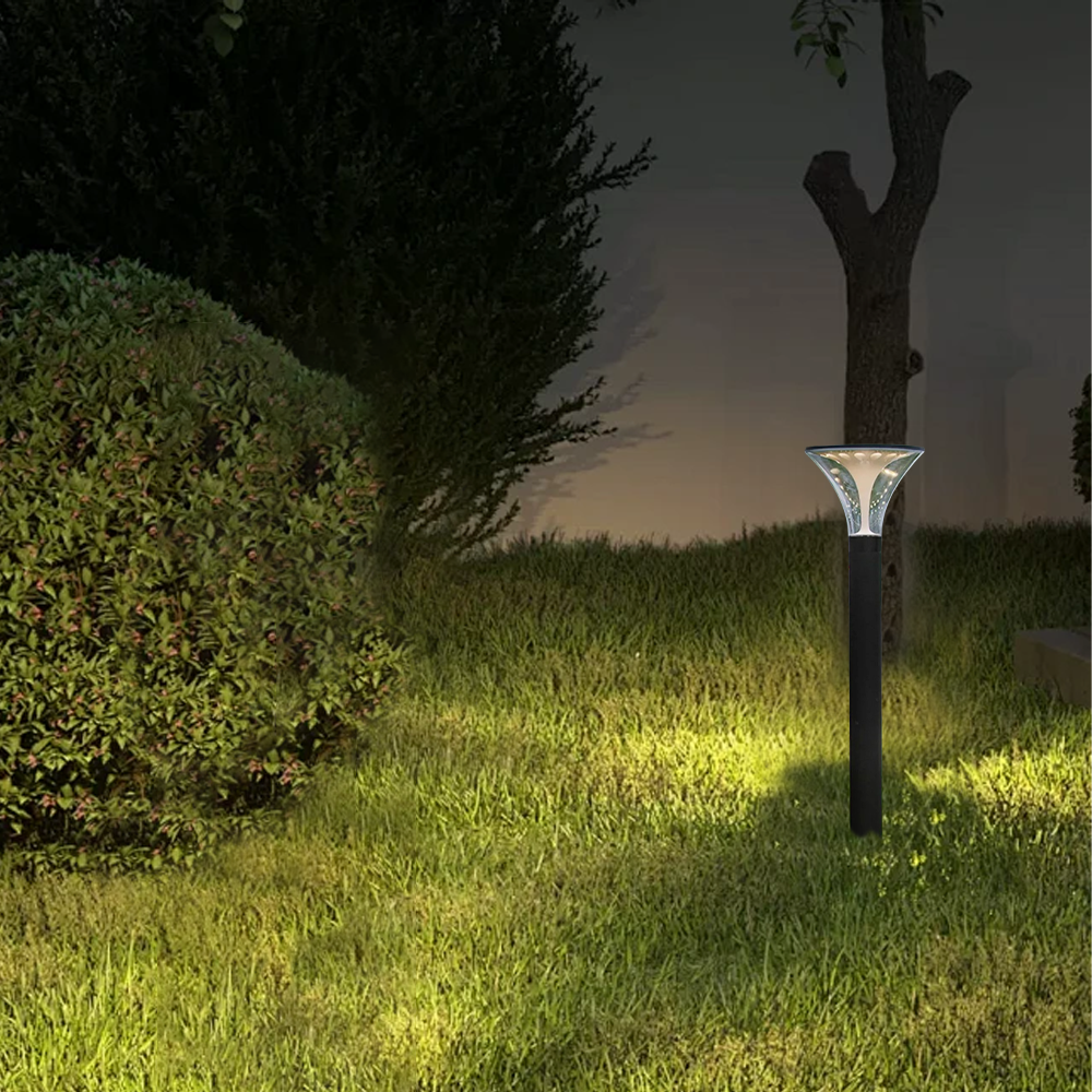 Modern Metal Cylindrical Black Floor Lamp Outdoor