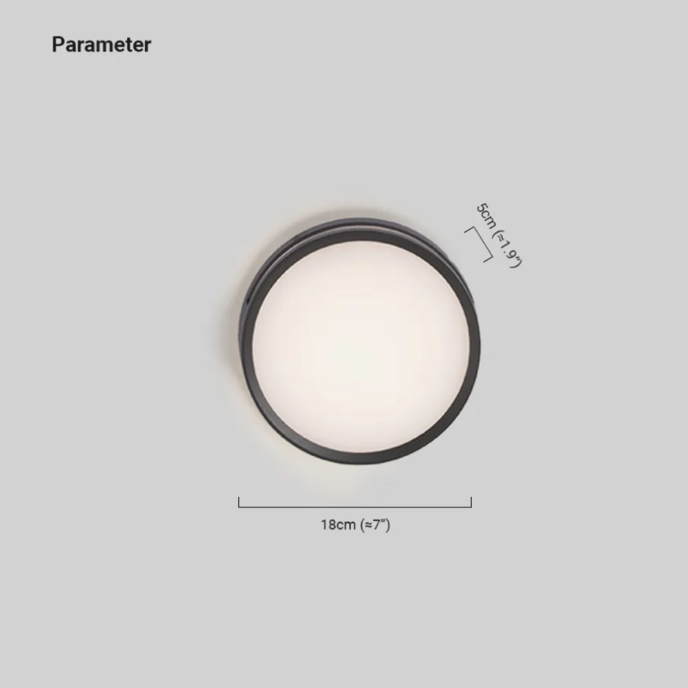 Modern Acrylic Round Black Outdoor Wall Light Garden