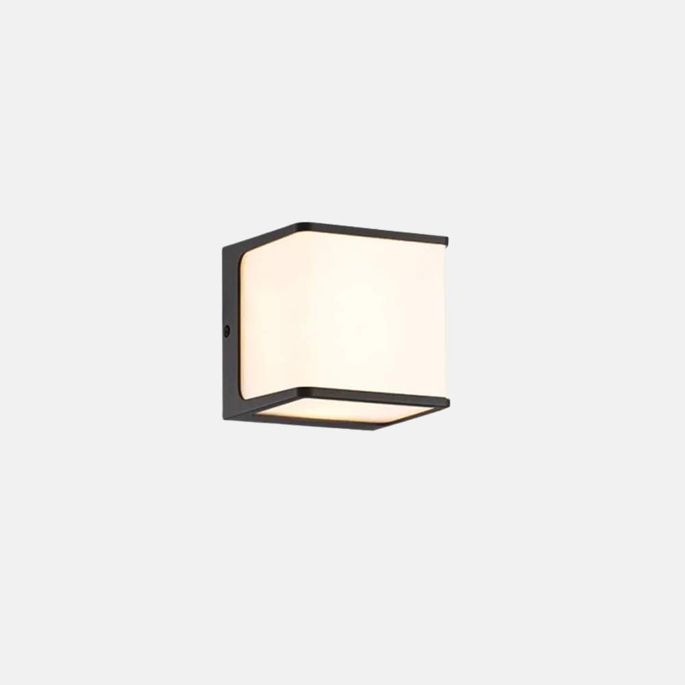 Modern Acrylic Rectangular Black Outdoor Wall Light Garden 
