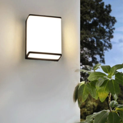 Modern Acrylic Rectangular Black Outdoor Wall Light Garden 