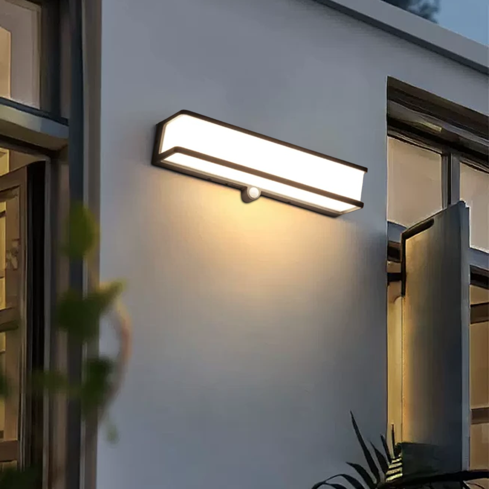 Modern Acrylic Rectangular Black Outdoor Wall Light Garden 