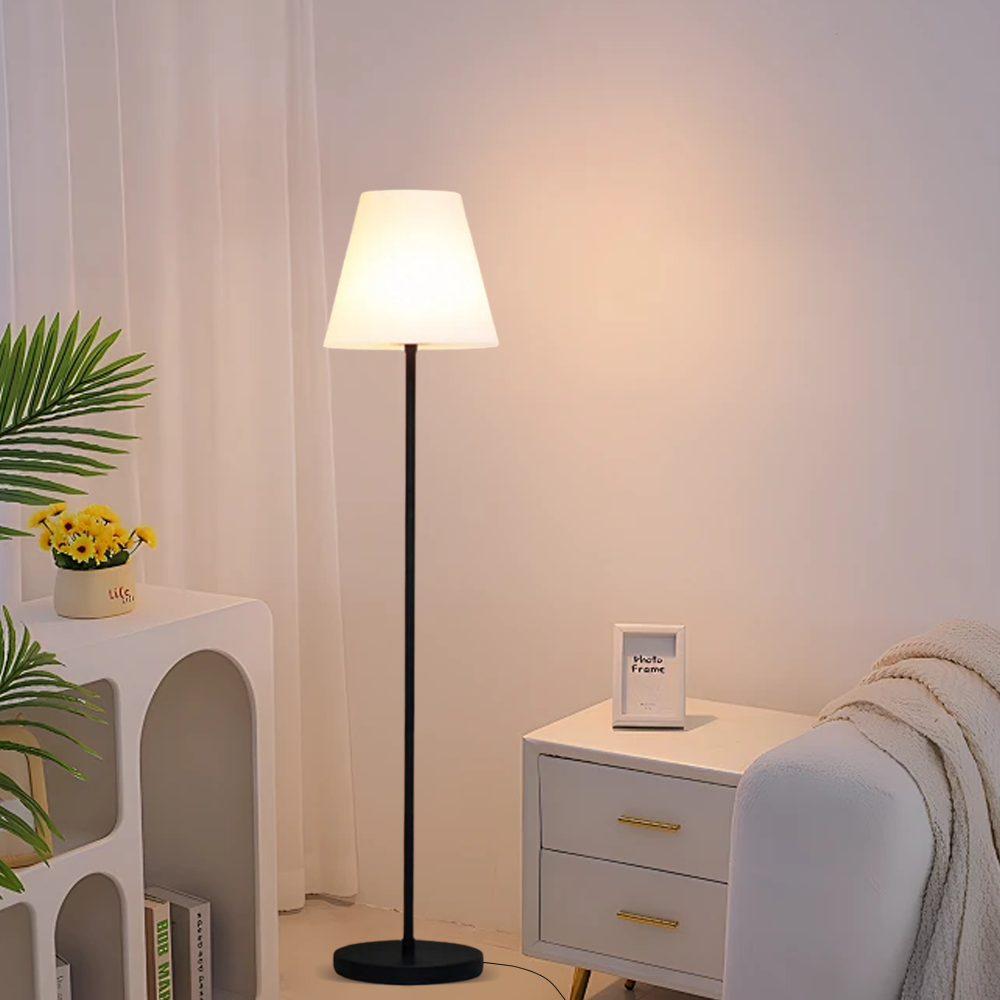 Modern Metal Acrylic Hooded Black Floor Lamp Bedroom