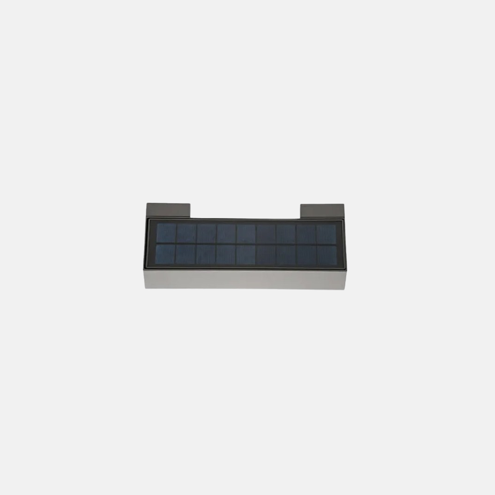 Modern Metal Rectangular Black Solar Outdoor Wall Lamp Courtyard