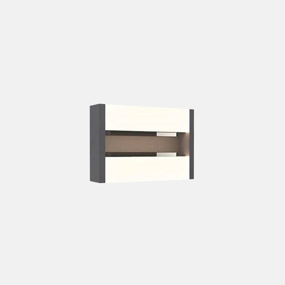 Modern Metal Rectangle Black Outdoor Wall Light Yard