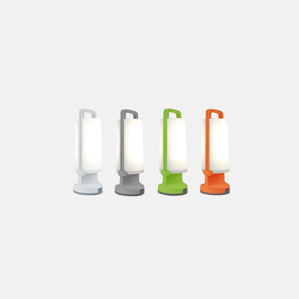 Modern Acrylic Cylindrical White Green Grey Solar Outdoor Table Lamp