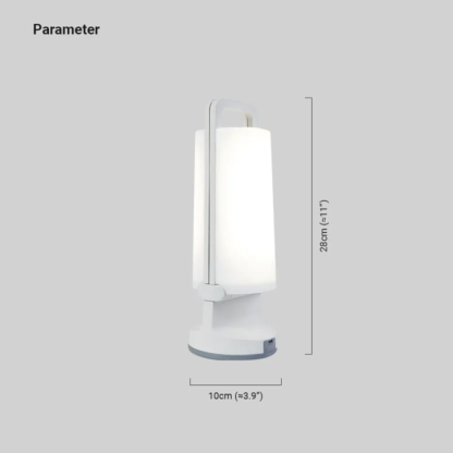 Modern Acrylic Cylindrical White Green Grey Solar Outdoor Table Lamp