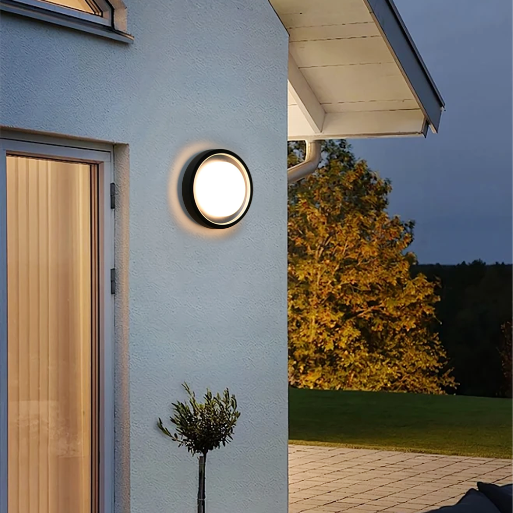 Modern Outdoor Wall Lamp/ Flush Mount Ceiling Light Black
