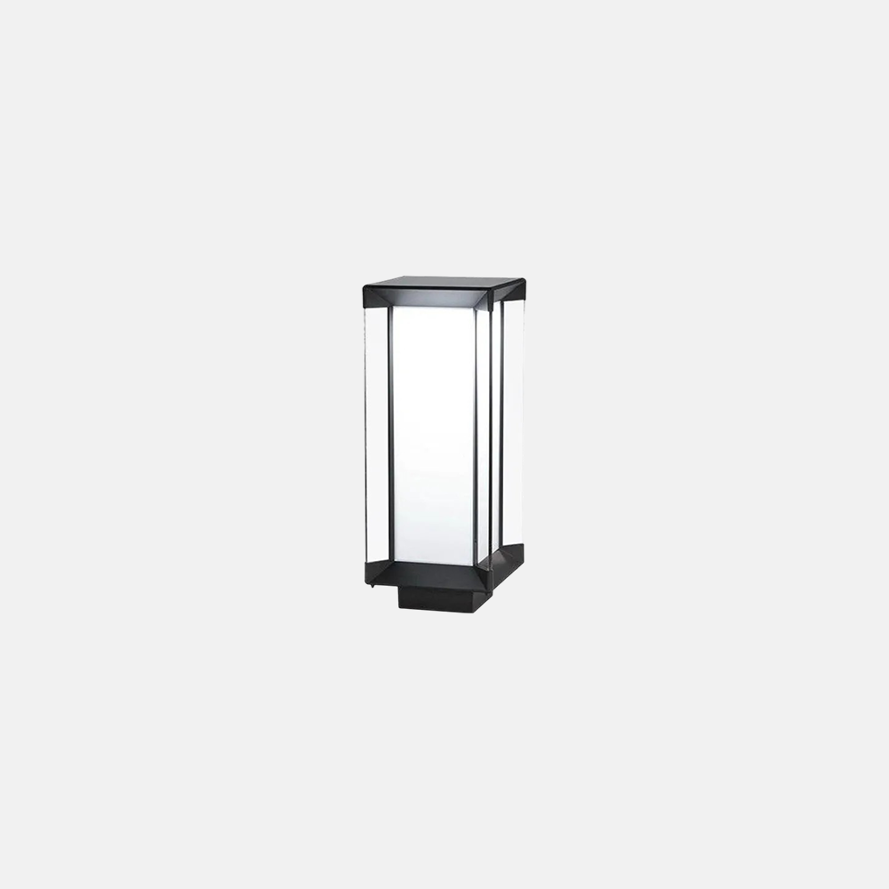 Modern Metal Glass Rectangular Black  Floor Lamp Garden