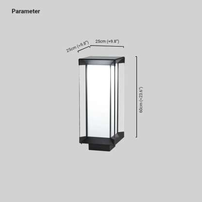 Modern Metal Glass Rectangular Black  Floor Lamp Garden