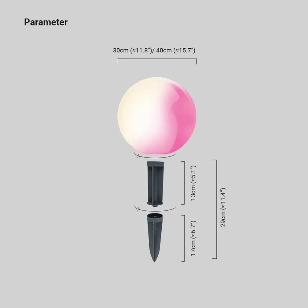 Modern Resin Globular White Outdoor Light Garden