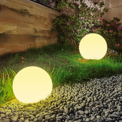 Modern Resin Globular White Outdoor Light Garden
