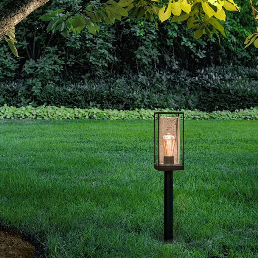 Modern Metal Rectangular Black Floor Lamp Outdoor