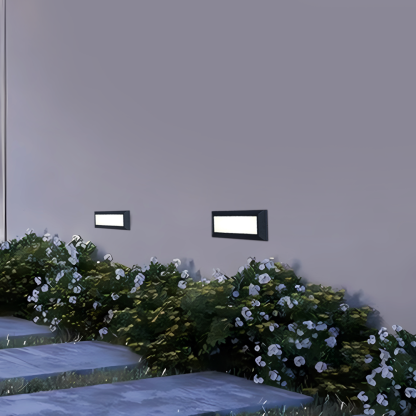 Modern Metal Rectangular Black Outdoor Pathway Light Courtyard