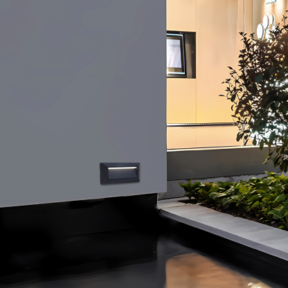 Modern Metal Rectangular Black Outdoor Pathway Light Courtyard