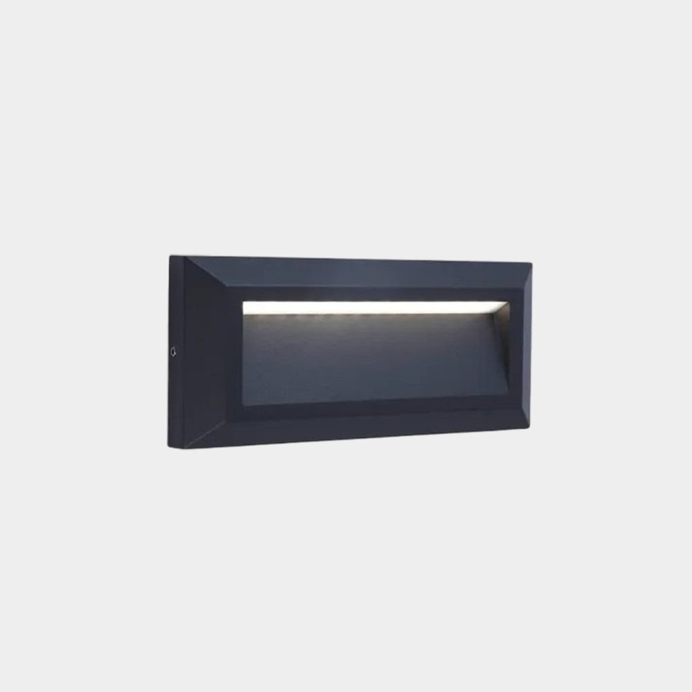 Modern Metal Rectangular Black Outdoor Pathway Light Courtyard