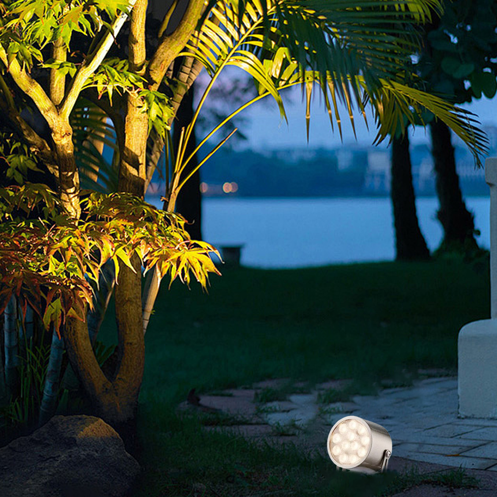 Modern Cylindrical Black Outdoor Under Water Spotlight Yard