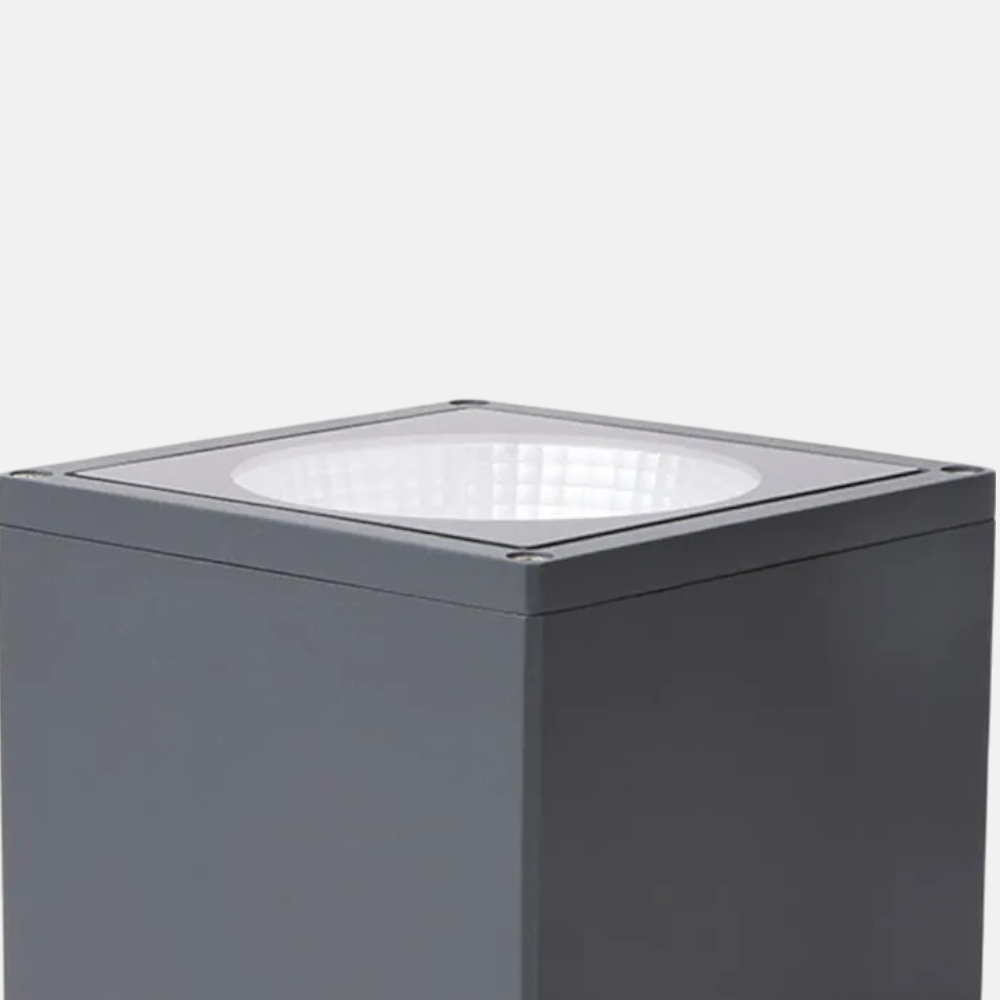 Industrial Metal/Glass Geometric Grey Outdoor Ceiling Light