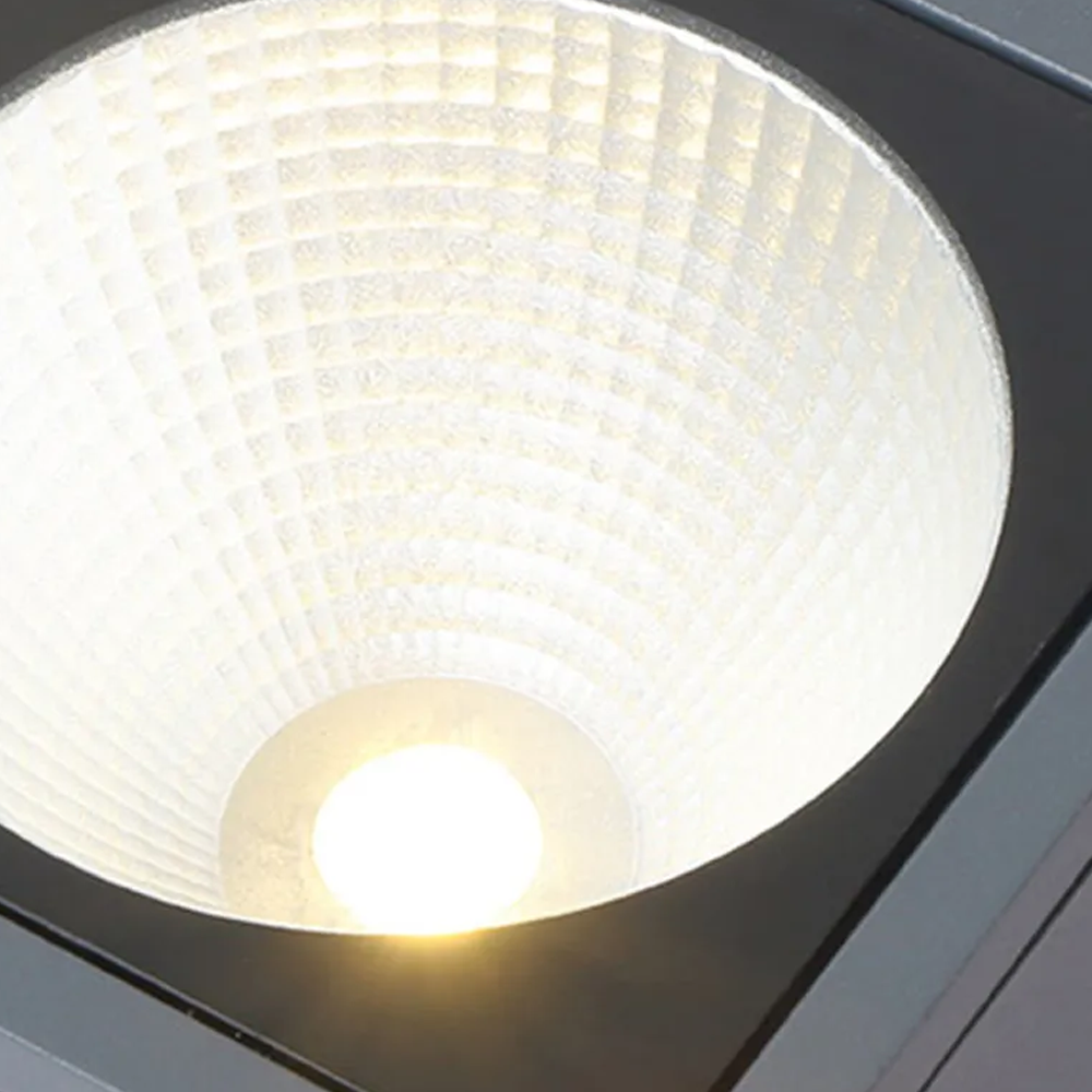 Industrial Metal/Glass Geometric Grey Outdoor Ceiling Light