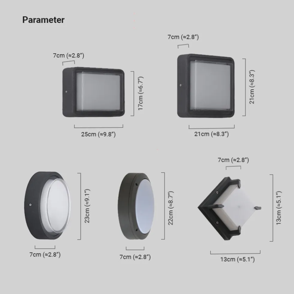 Classical Metal Acrylic Geometric Outdoor Ceiling Light Black